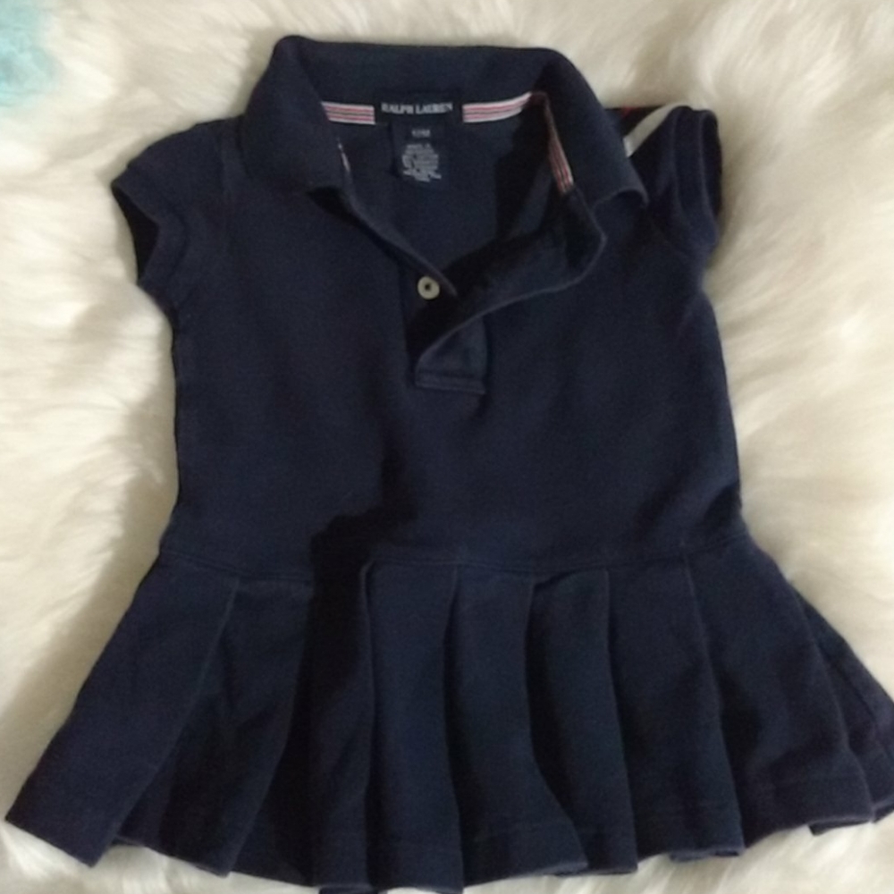 Ralph lauren blue baby girl dress and bloomer